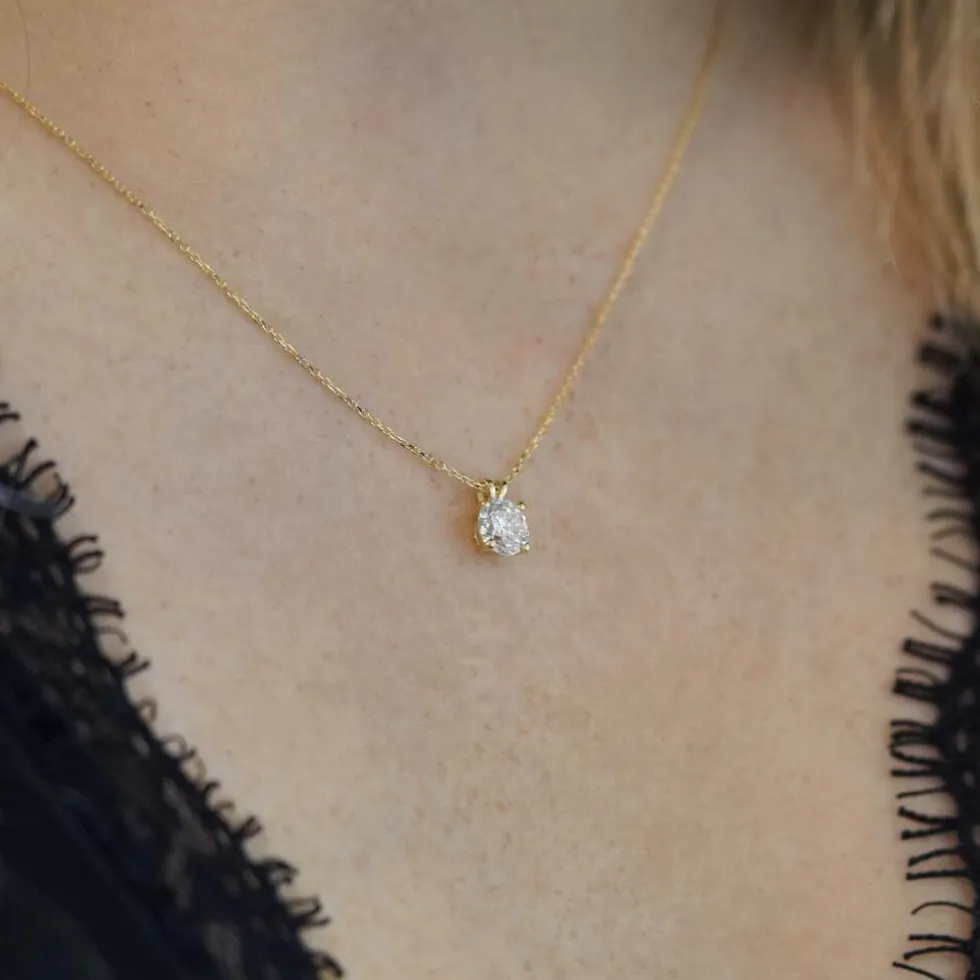 Di Lusso 14K Gouden Collier met hanger – 0.40 ct Lab Grown Diamant