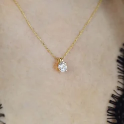 Di Lusso 14K Gouden Collier met hanger – 1.00 ct Lab Grown Diamant