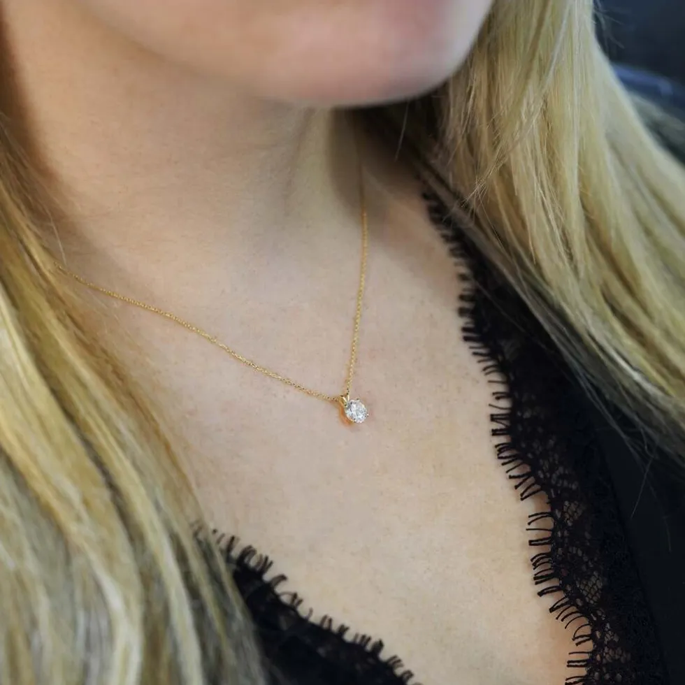 Di Lusso 14K Gouden Collier met hanger – 1.00 ct Lab Grown Diamant