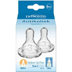 Dr. Brown's Fase 3 6+M Flesspenen voor Smalle Halsfles