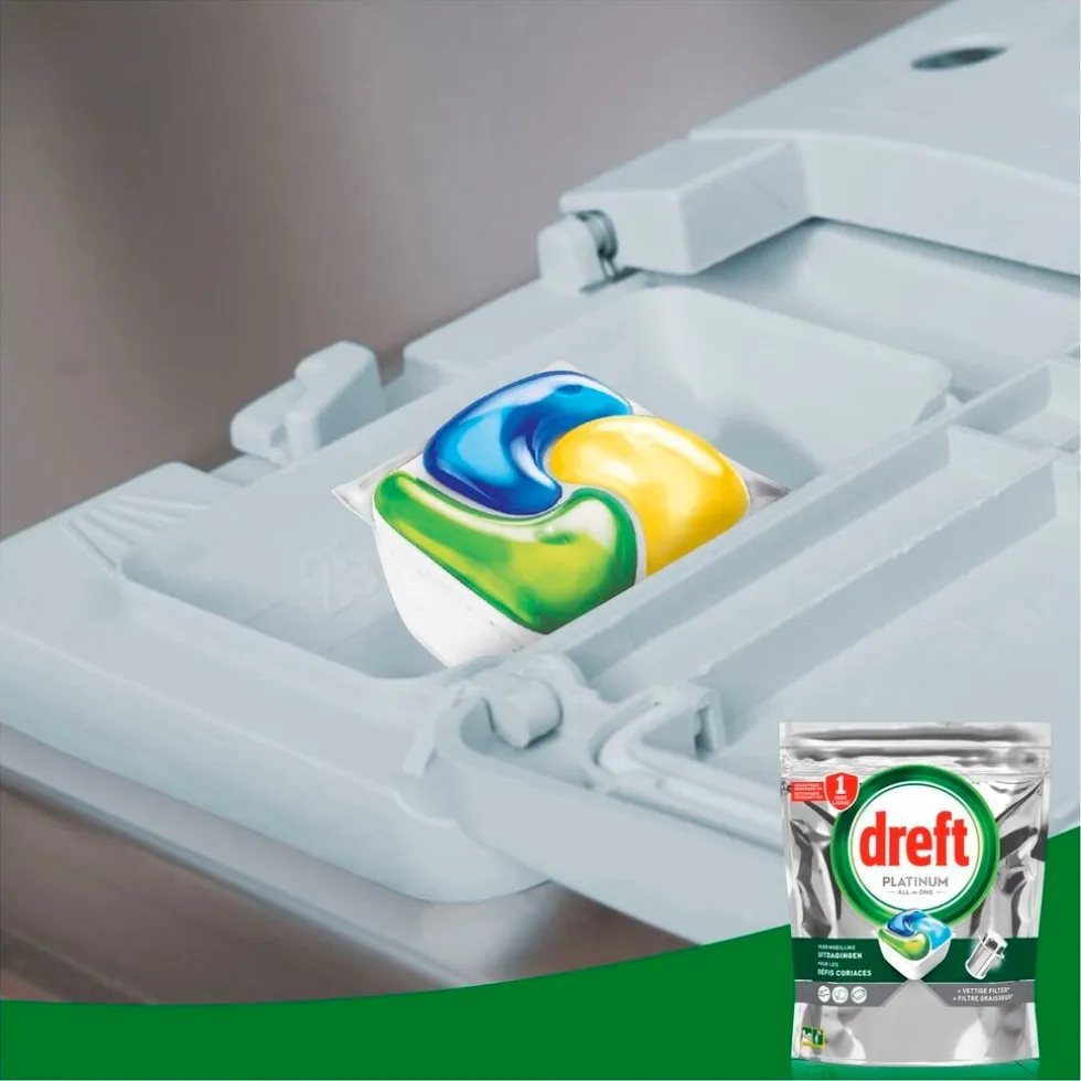 Dreft Platinum All in One Lemon Vaatwascapsules Jaarvolume