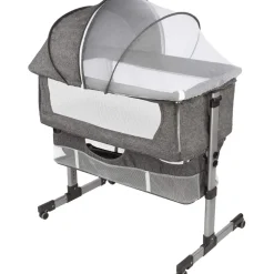 Eco Baby Donkergrijs Wieg Aan Bed