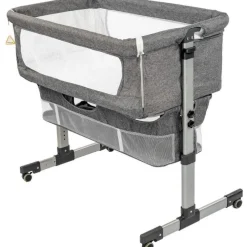 Eco Baby Donkergrijs Wieg Aan Bed