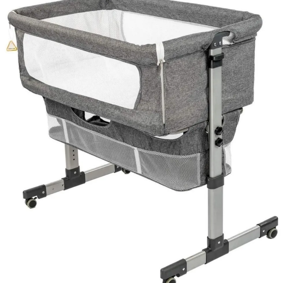 Eco Baby Donkergrijs Wieg Aan Bed