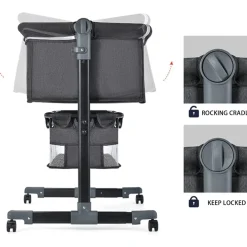 Eco Baby Donkergrijs Wieg Aan Bed