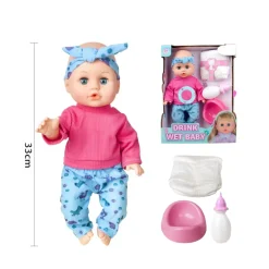 Eco Toys 33cm Pop Blauw/Roze Outfit met Accessoires