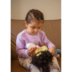 Eco Toys 30cm Pop met Krullen en Geel Jurkje