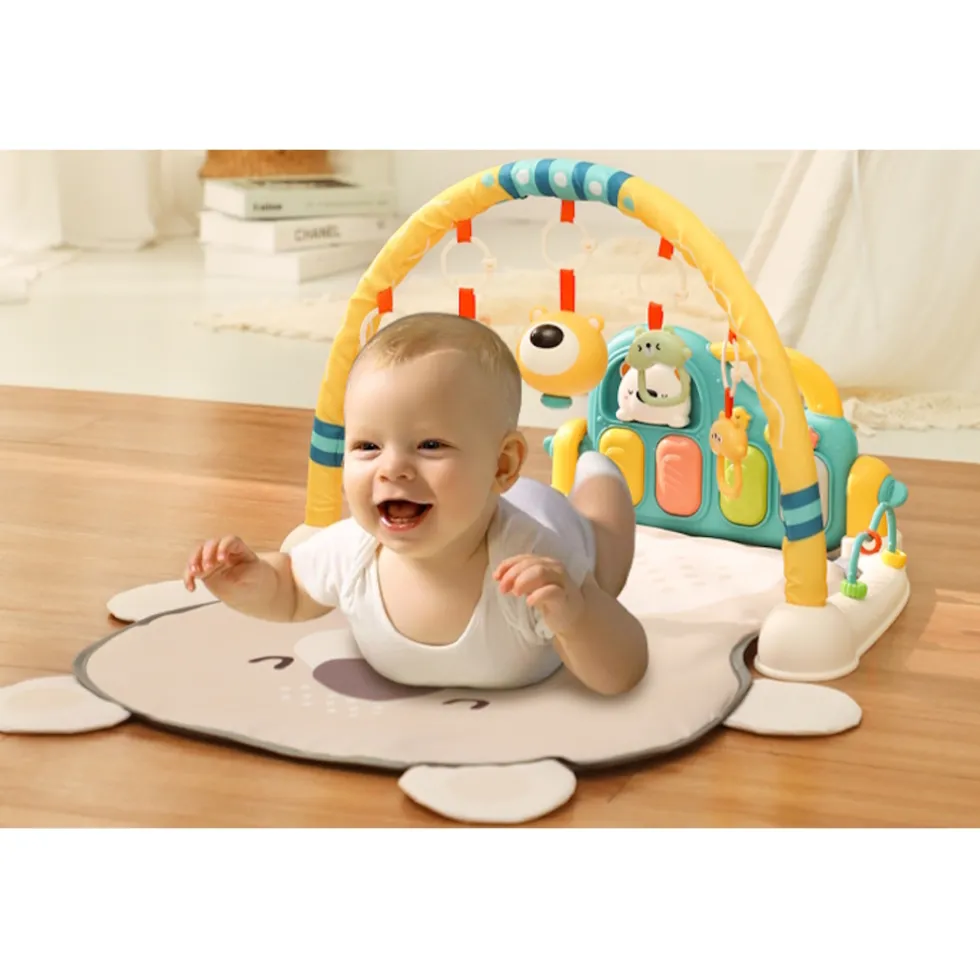 Eco Toys Cute Bear Groen Multifunctioneel Speelkleed met Speelboog