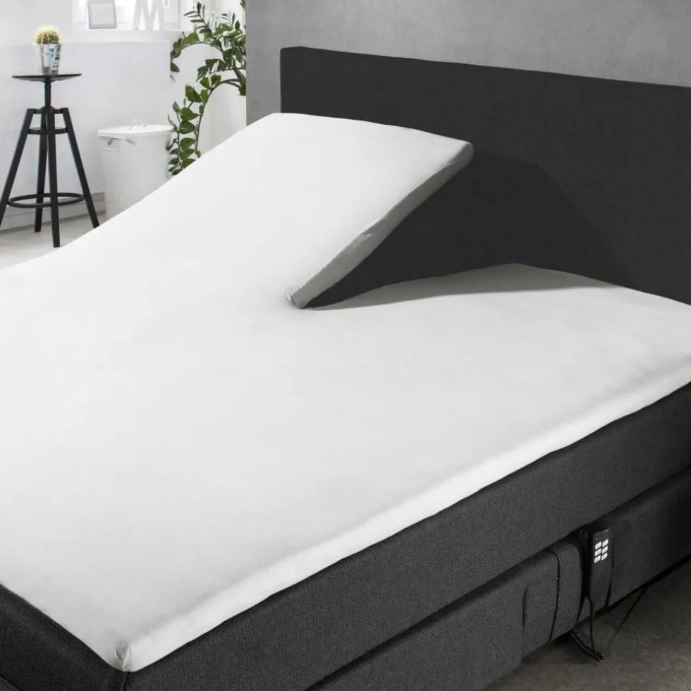 Elegance Splittopper Hoeslaken Jersey Katoen Stretch - wit 160x200cm