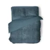Eleganzzz Dekbedovertrek Flanel Fleece - steel blue 200x200/220cm