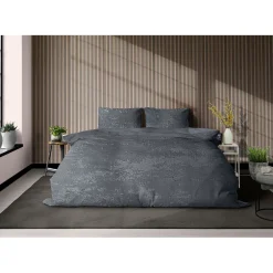 Eleganzzz Dekbedovertrek 3D Embossed Velvet Wave - dark grey 140x200/220cm