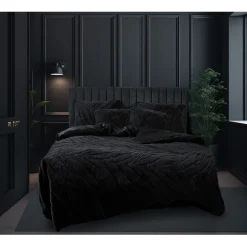 Eleganzzz Dekbedovertrek Jacquard Rabbit Fur - black 200x200/220cm