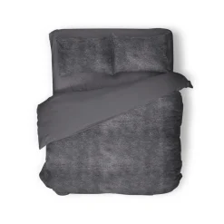 Eleganzzz Dekbedovertrek Flanel Fleece - dark grey 200x200/220cm