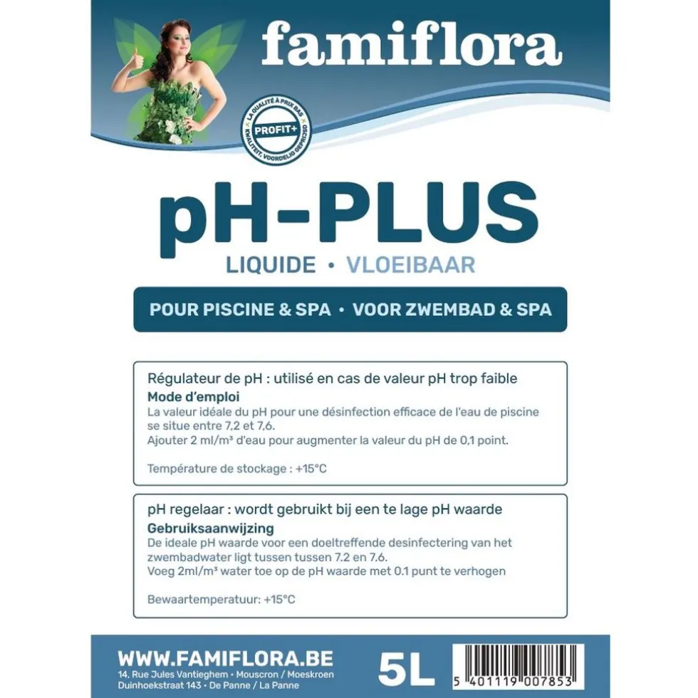 Famiflora pH-plus vloeibaar 10L om pH waarde te verhogen