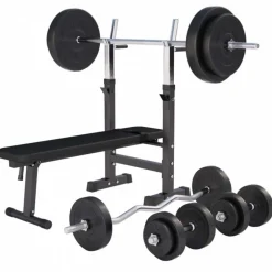 Gorilla Sports Halterbank met halterset