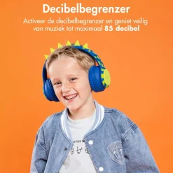 imoshion Draadloze Bluetooth Kinder Koptelefoon met Dino Spikes