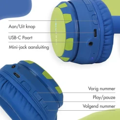 imoshion Draadloze Bluetooth Kinder Koptelefoon met Dino Spikes