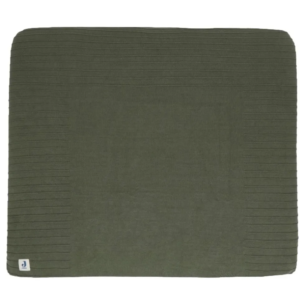 Jollein Pure Knit Leaf Green 75 x 85 cm GOTS Aankleedkussenhoes