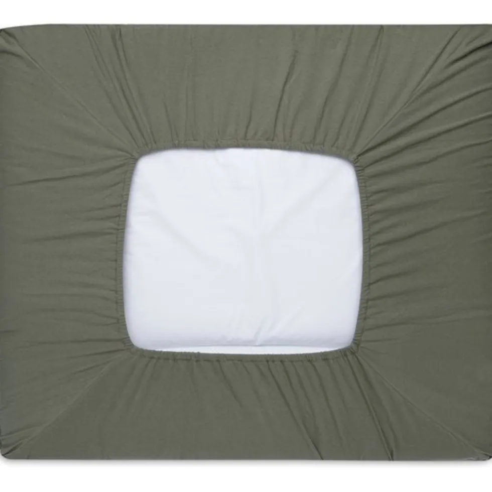 Jollein Pure Knit Leaf Green 75 x 85 cm GOTS Aankleedkussenhoes