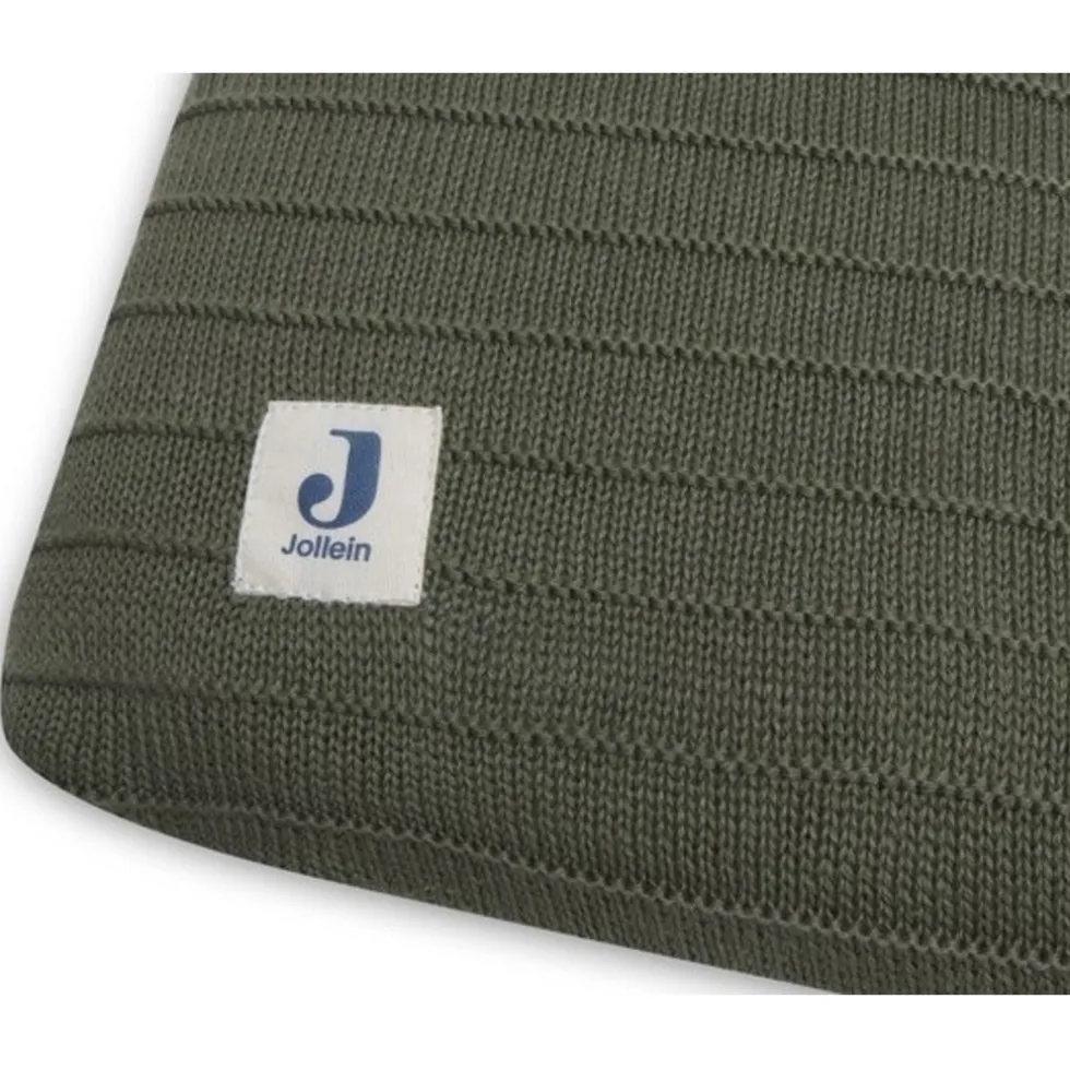 Jollein Pure Knit Leaf Green 75 x 85 cm GOTS Aankleedkussenhoes