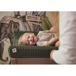 Jollein Pure Knit Leaf Green 75 x 85 cm GOTS Aankleedkussenhoes