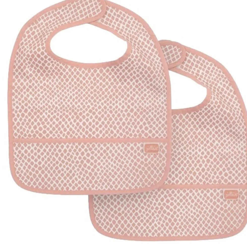 Jollein Snake Pale Pink 2-pack Waterproof Slabber