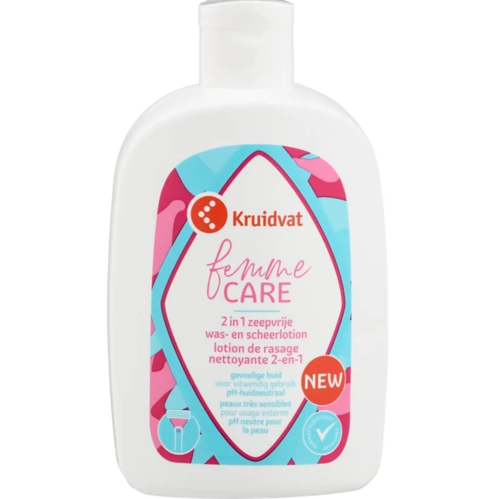 Kruidvat Femme Care 2-in-1 Zeepvrije Was- en Scheerlotion