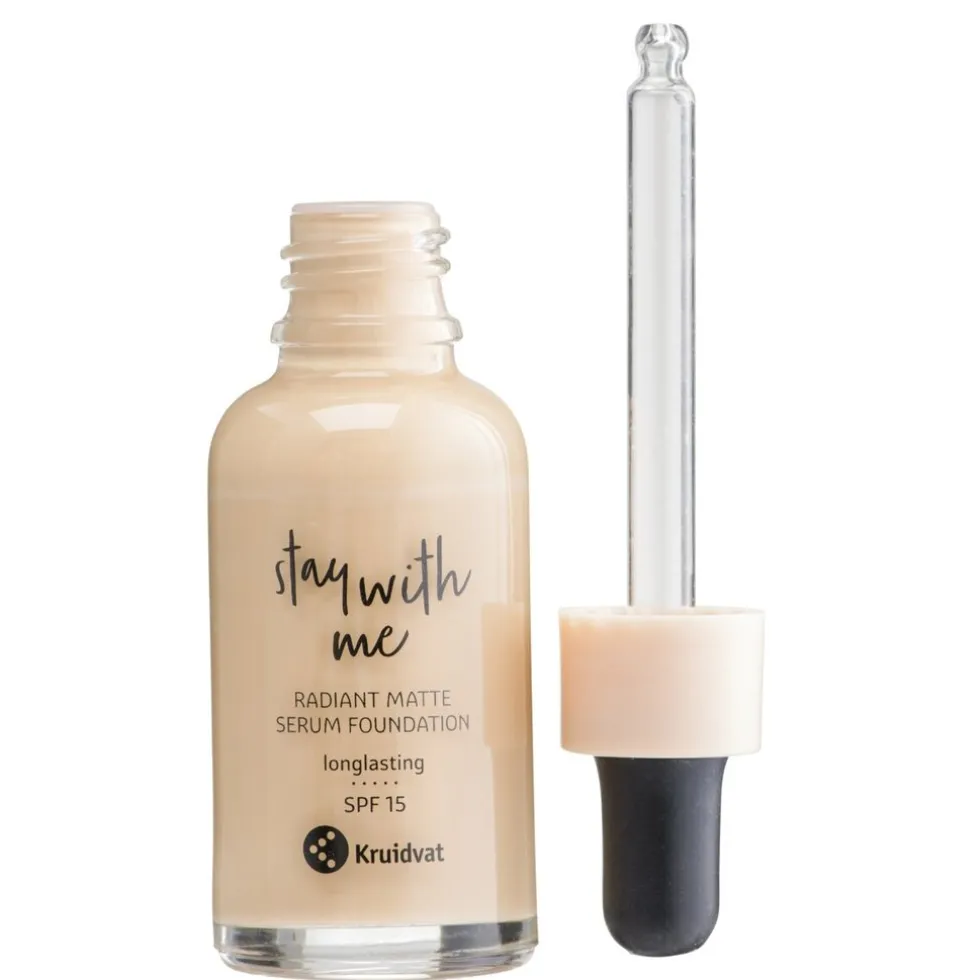 Kruidvat Stay With Me 028 N Medium Biscuit Radiant Matte Serum Foundation