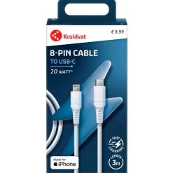 Kruidvat 20W Dual USB-C-naar-8-pin Kabel