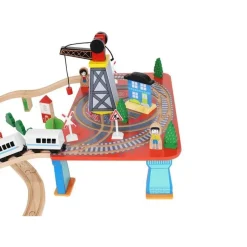 Kruzzel 88 delige Speelgoed Houten Treinset met Elektrische Trein