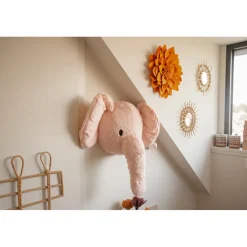 Label Label Elephant Elly Roze Muurdecoratie