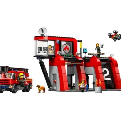 LEGO City 60414 Brandweerkazerne en Brandweerauto