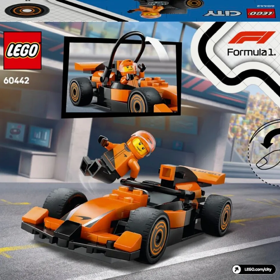 LEGO City 60442 F1 Coureur met McLaren Racewagen