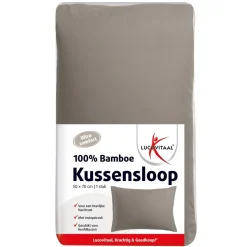 Lucovitaal Bamboe Kussensloop Taupe x cm