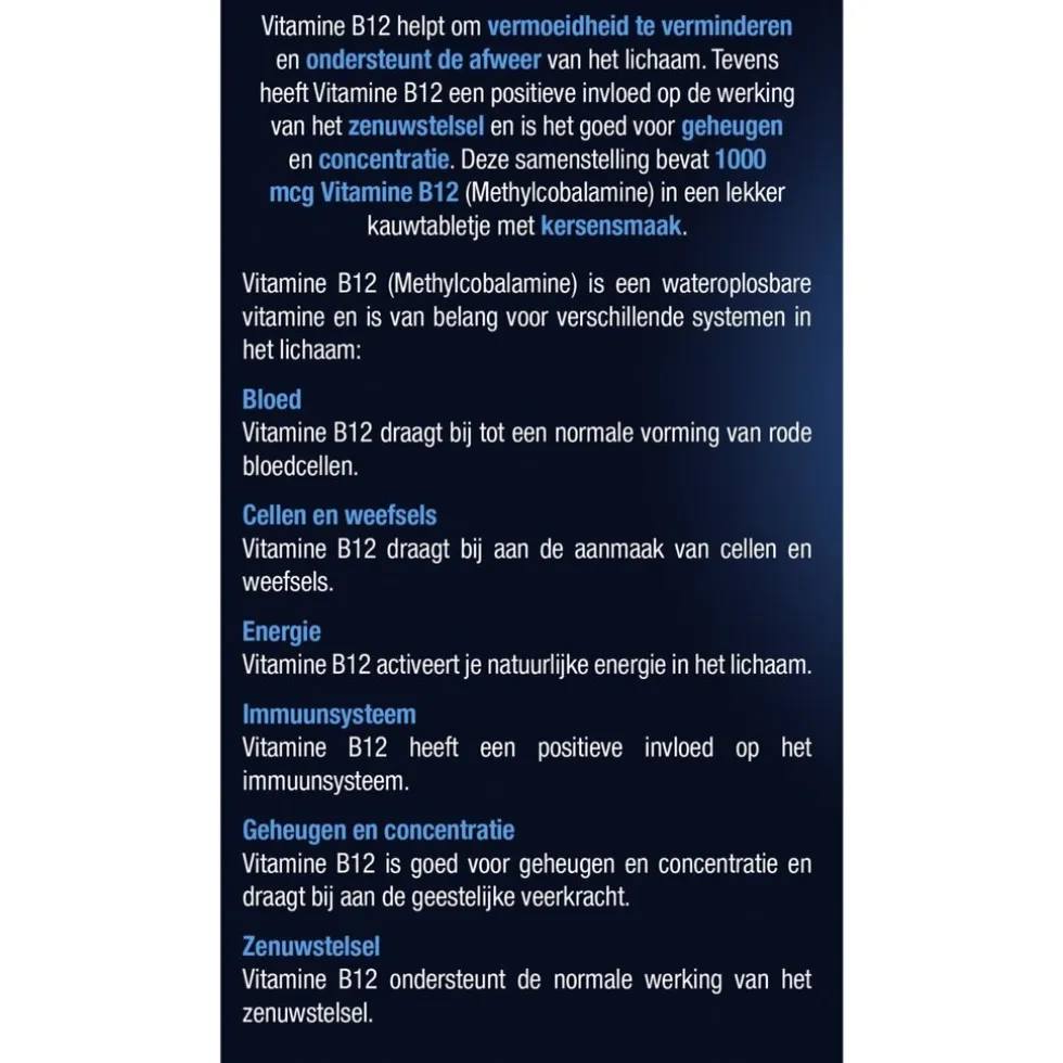 Lucovitaal Vitamine B12 1000mcg Kauwtabletjes