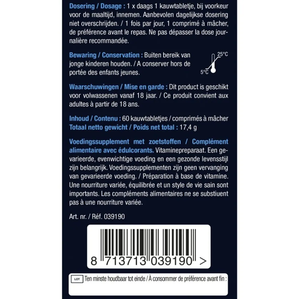 Lucovitaal Vitamine B12 1000mcg Kauwtabletjes