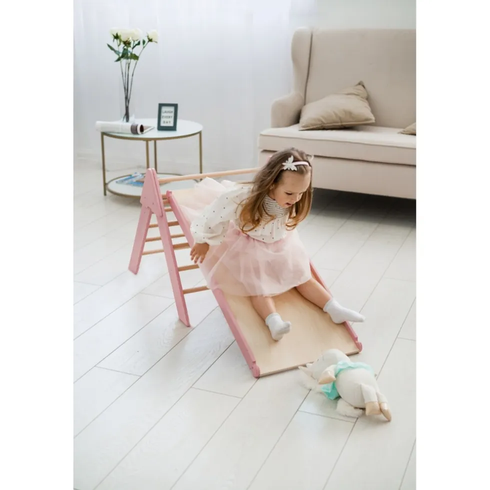 Luna Toys Houten Klimrek met Glijbaan