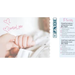 MamaLoes Floris 30x75x4 cm Ovaal Poly Kinderwagen- en Wiegmatras