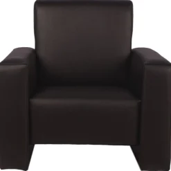 MamaLoes Jamie Zwart Leren Kinderfauteuil