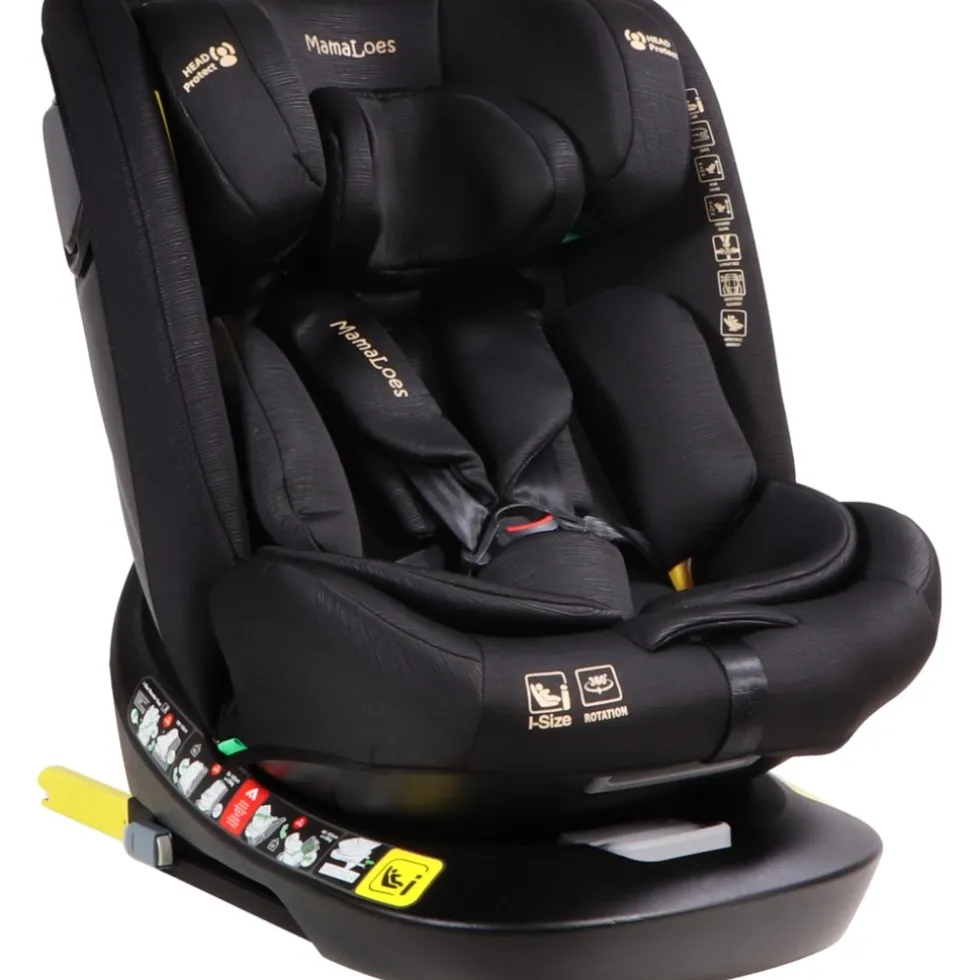 MamaLoes Sef Zwart 40-150 cm 360° i-Size Autostoel