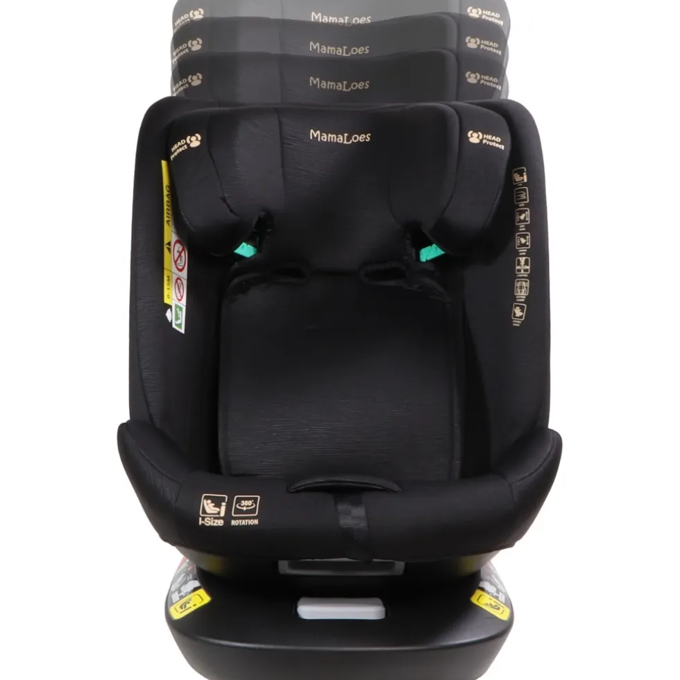 MamaLoes Sef Zwart 40-150 cm 360° i-Size Autostoel