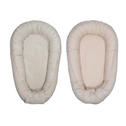 MamaLoes Velours Rib Beige Omkeerbaar Babynest