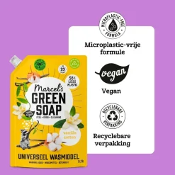 Marcel's Green Soap Vanille & Katoen Universeel Wasmiddel Navulling