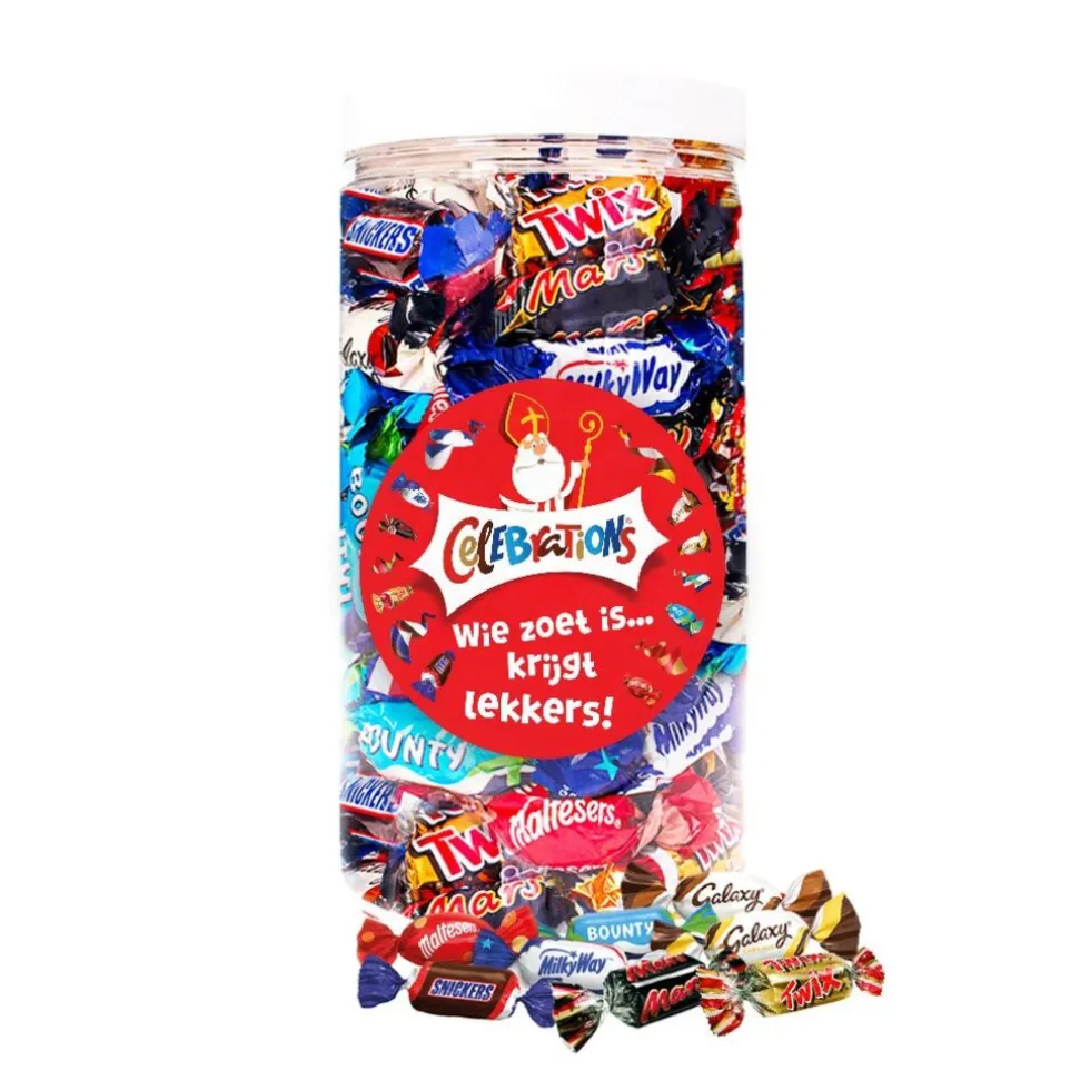 Mars Celebrations chocolade van Sinterklaas "Wie zoet is krijgt lekkers!"