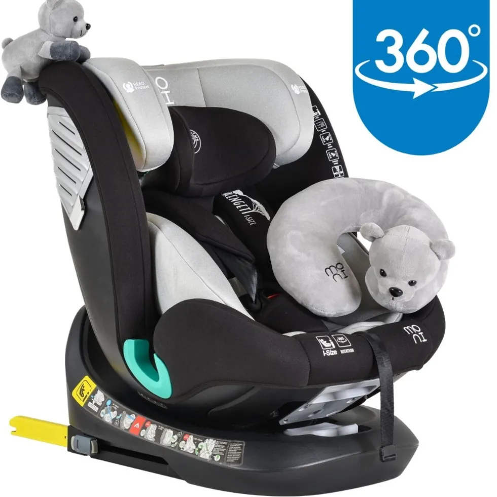 Moni Serengeti Light Grey 40-150 cm i-Size 360° Autostoel