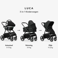 Mooiys Luca Kinderwagen 3 in 1 Inclusief Autostoel