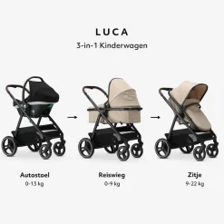 Mooiys Luca Kinderwagen 3 in 1 Inclusief Autostoel