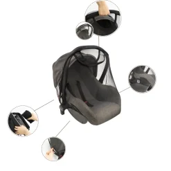 Mordesign Black Universeel Muskietennet voor Groep 0 Autostoel