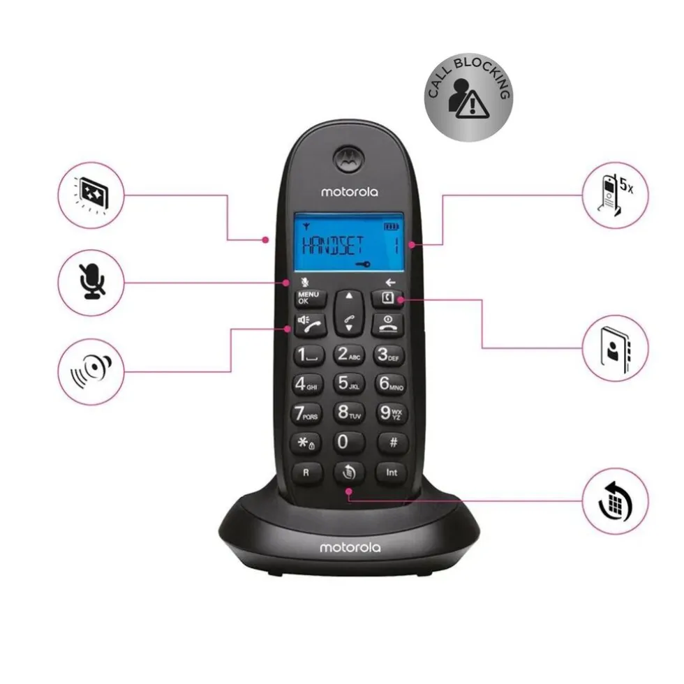 Motorola C1001CB Plus Draadloze DECT Telefoon