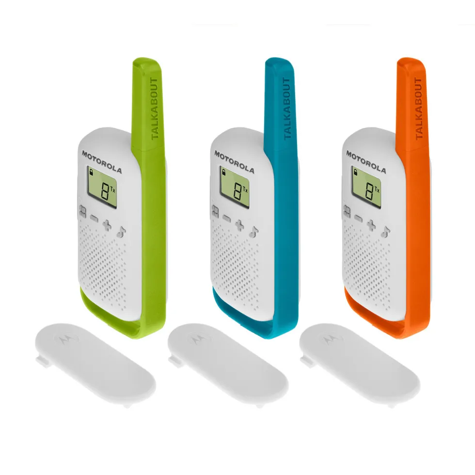 Motorola Talkabout T42 Triple Pack Walkie Talkies Voor Kinderen Families 16 Kanalen Bereik 4 km